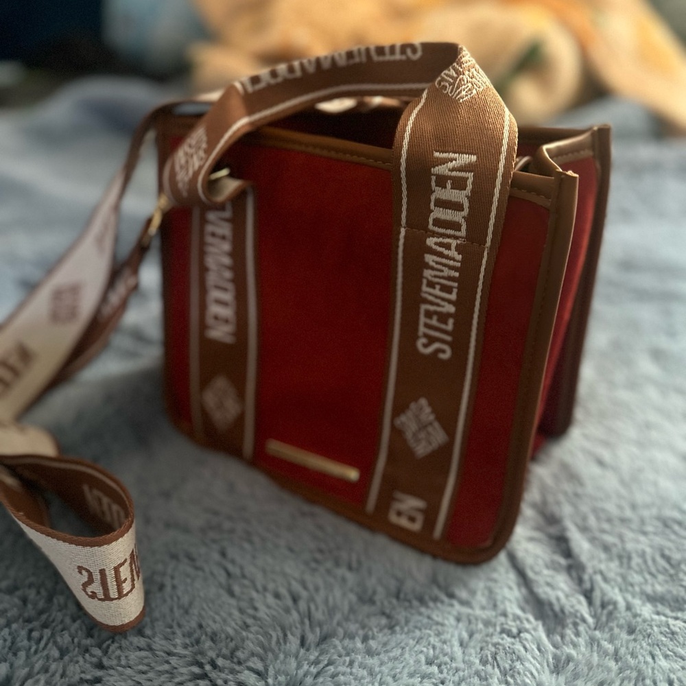 Steve Madden Red and Brown Crossbody Bag